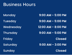 Screenshot of operating hours of the same clinic as found in their website