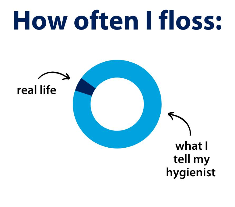 Dough nut graph showing "how often i floss?"